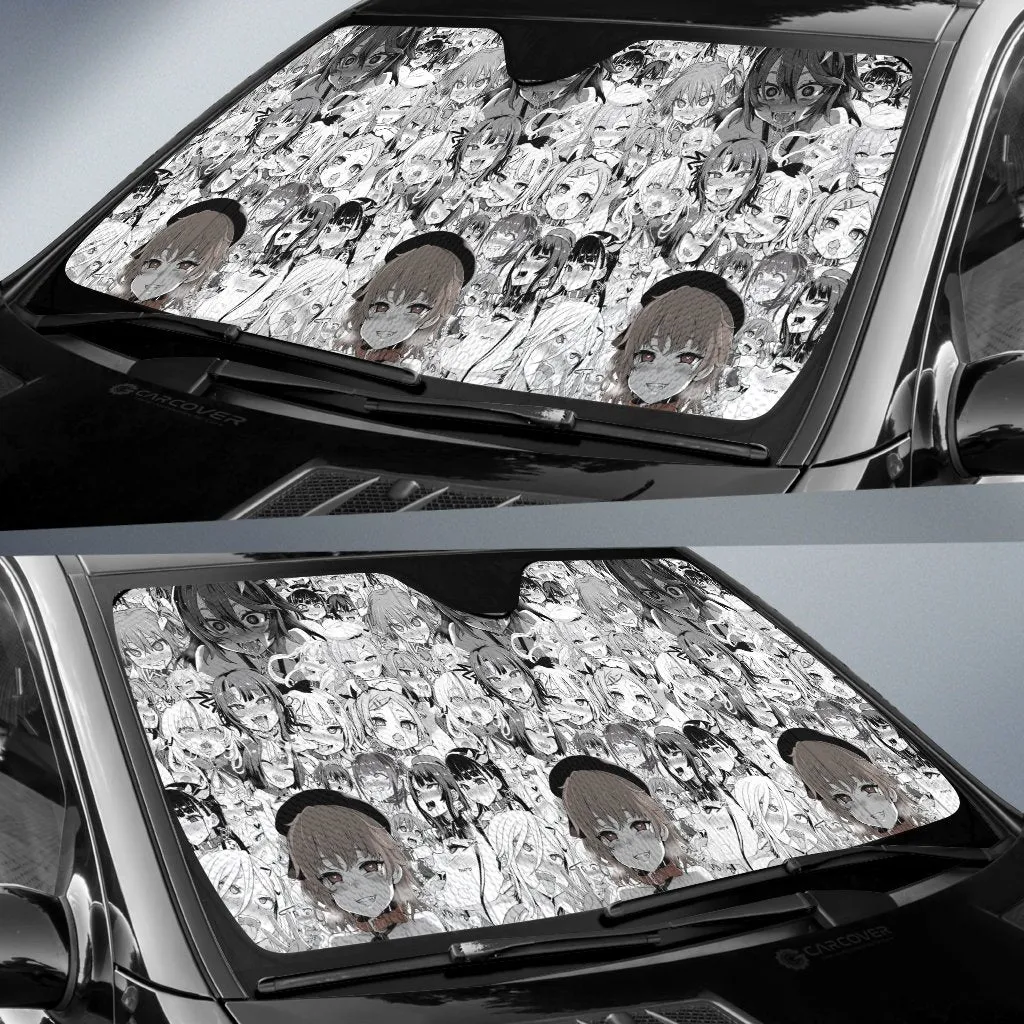 Ahegao Car Sunshade Custom Manga Car Interior Accessories