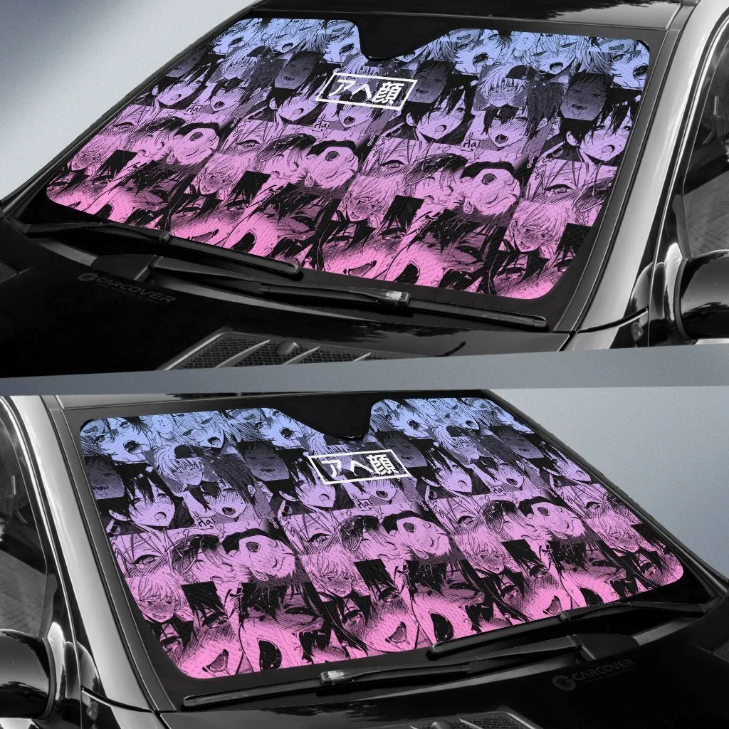 Ahegao Yaoi Car Sunshade Custom Car Interior Accessories