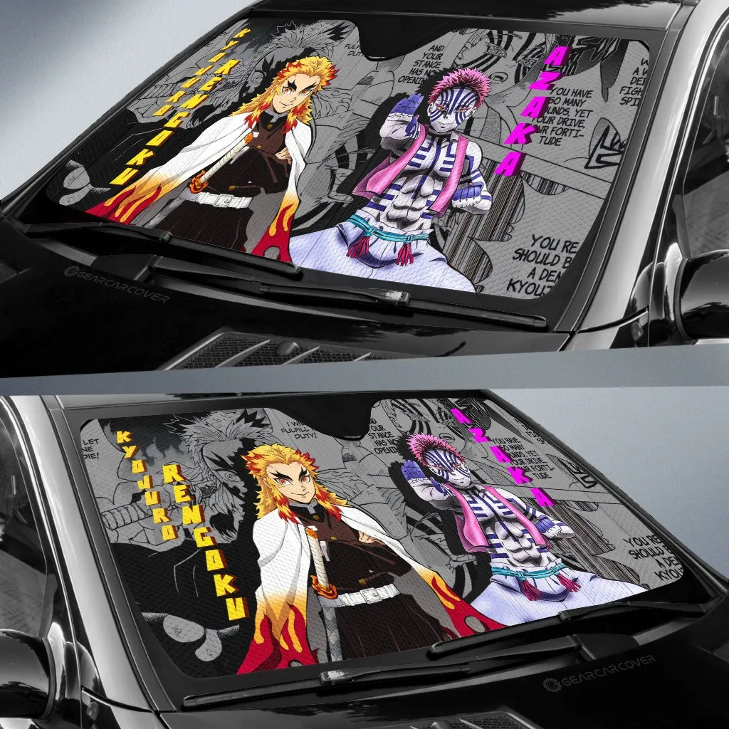 Akaza And Rengoku Car Sunshade Custom Demon Slayer Anime Mix Mangas