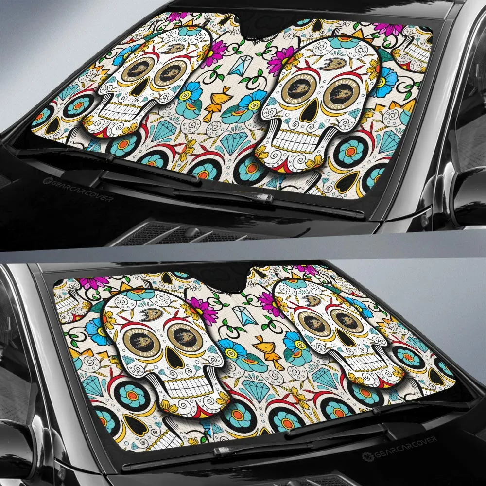 Anaheim Ducks Car Sunshade Custom Sugar Skull Car Accessories
