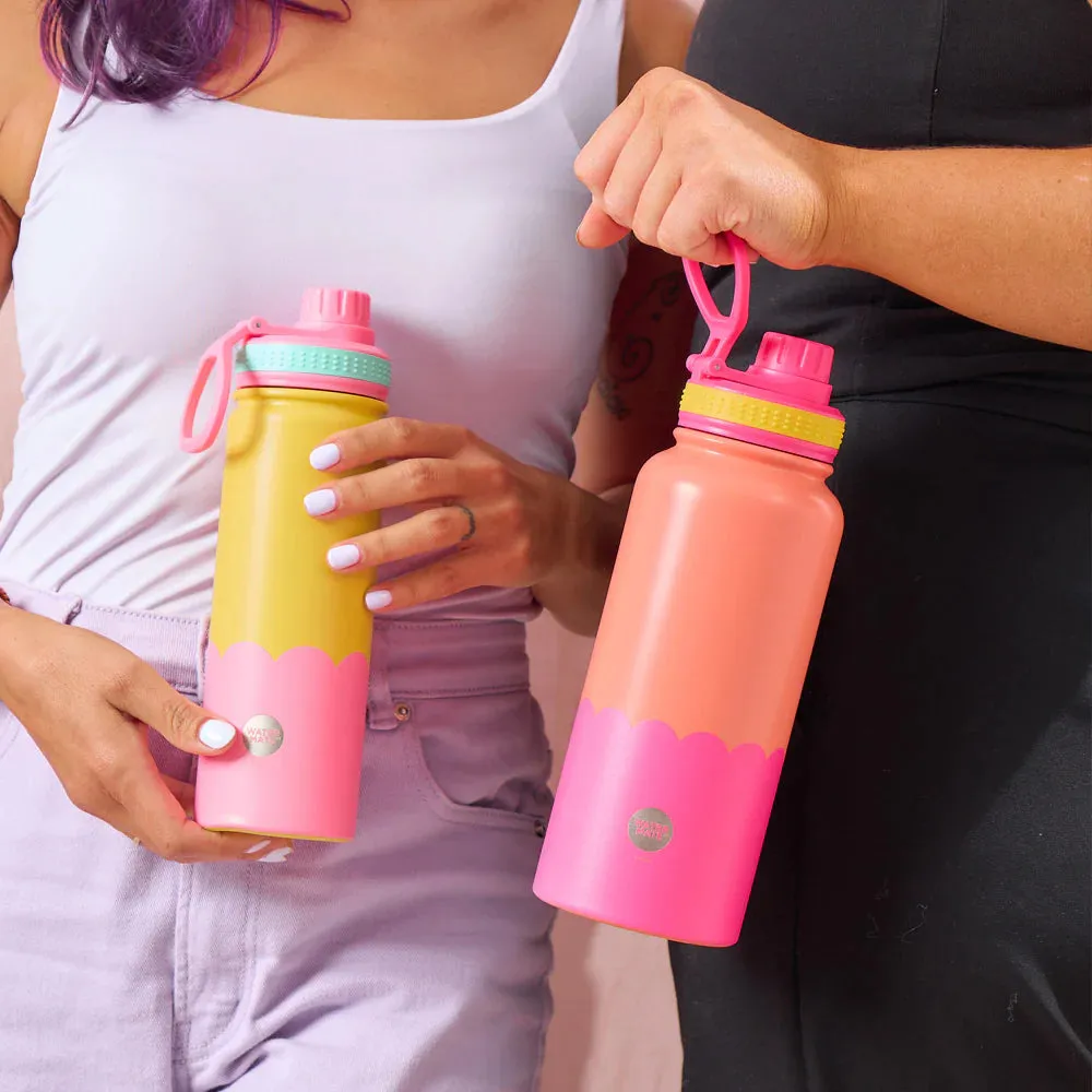 Annabel Trends Insulated Watermate Bottle - 600ml Wave - Yellow & Candy
