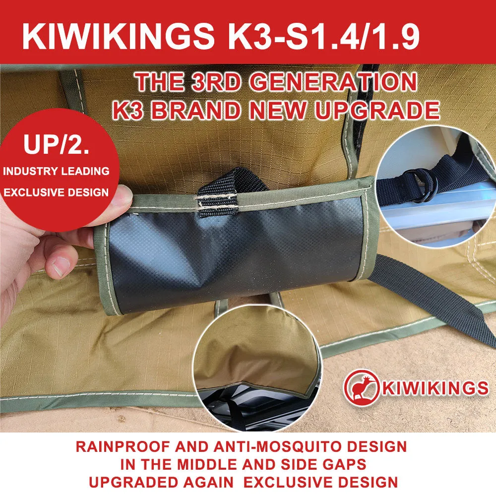 (BLACK FRIDAY) KIWIKINGS  (K5-S1.9) 1.9*3.1M FAMILY Edition ROOF TENT Camper 4×4