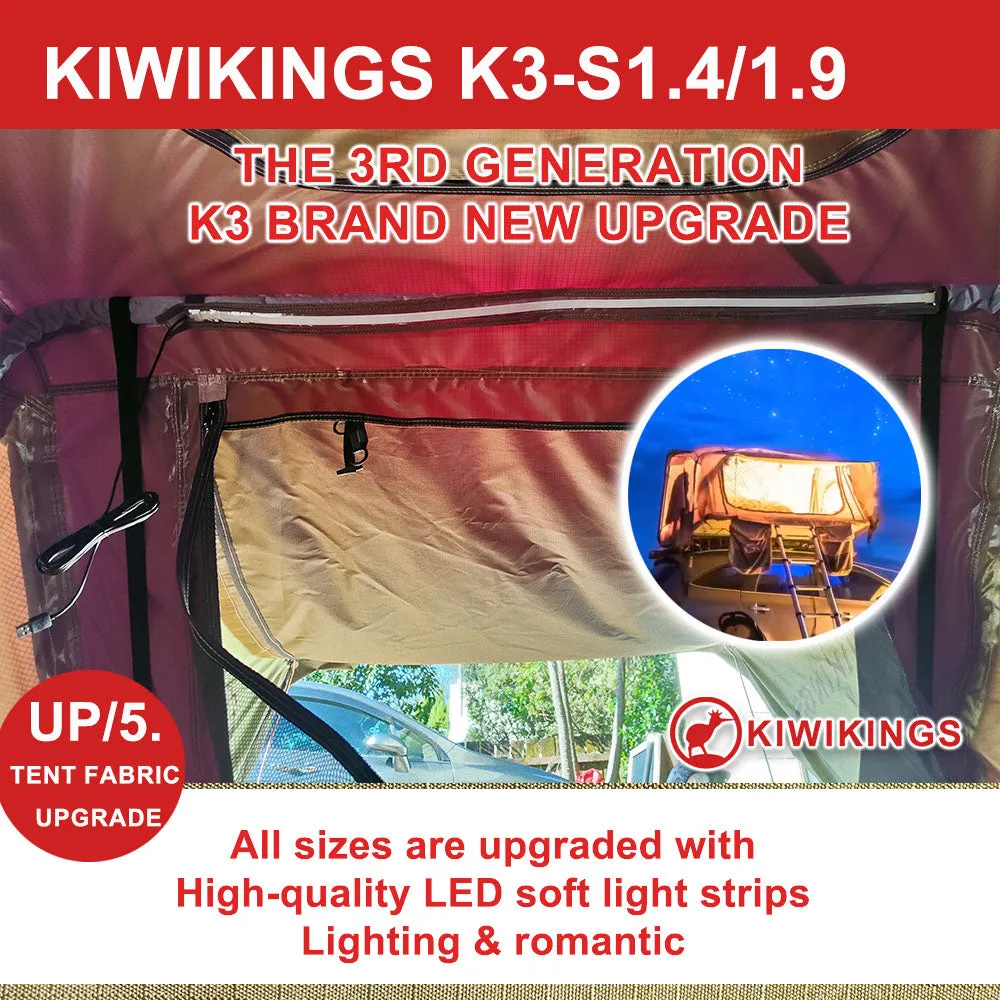 (BLACK FRIDAY) KIWIKINGS  (K5-S1.9) 1.9*3.1M FAMILY Edition ROOF TENT Camper 4×4