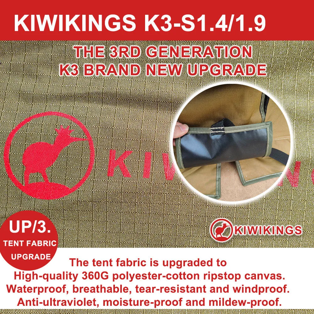 (BLACK FRIDAY) KIWIKINGS  (K5-S1.9) 1.9*3.1M FAMILY Edition ROOF TENT Camper 4×4