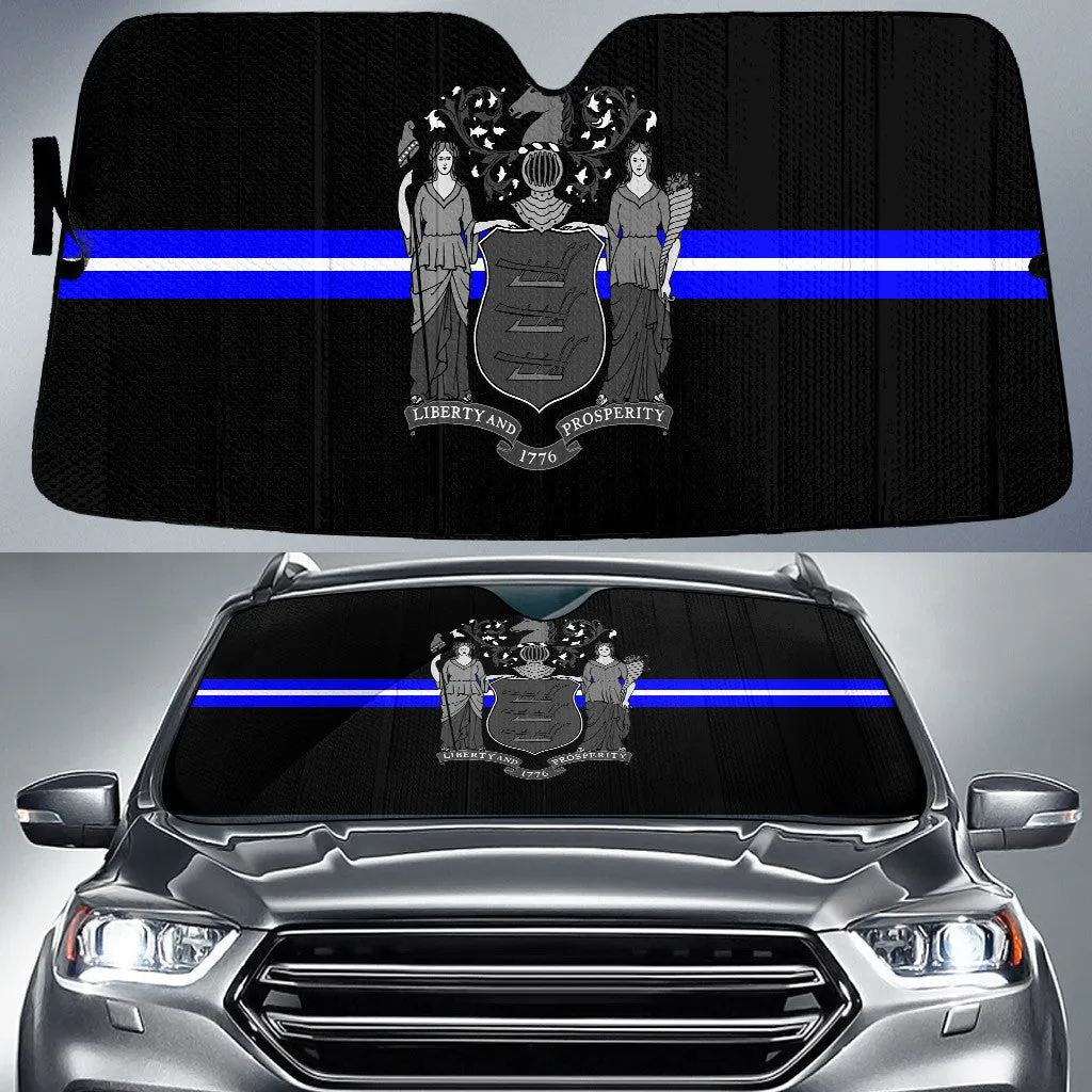 Black Line White Blue Liberty And Prosperity Printed Car Sun Shades Cover Auto Windshield Coolspod