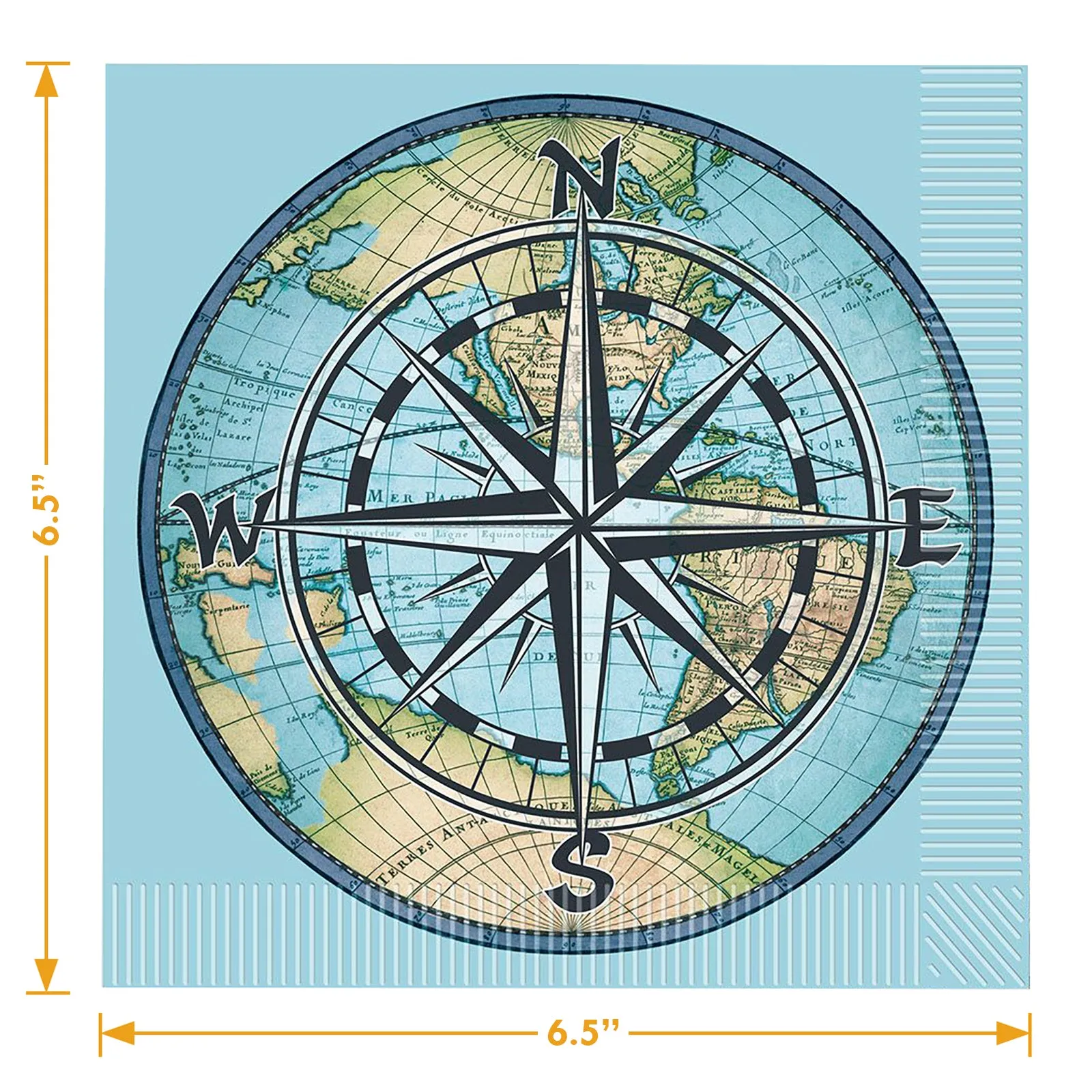 Bon Voyage World Travel Paper Dinner Plates and Lunch Napkins (Serves 16)