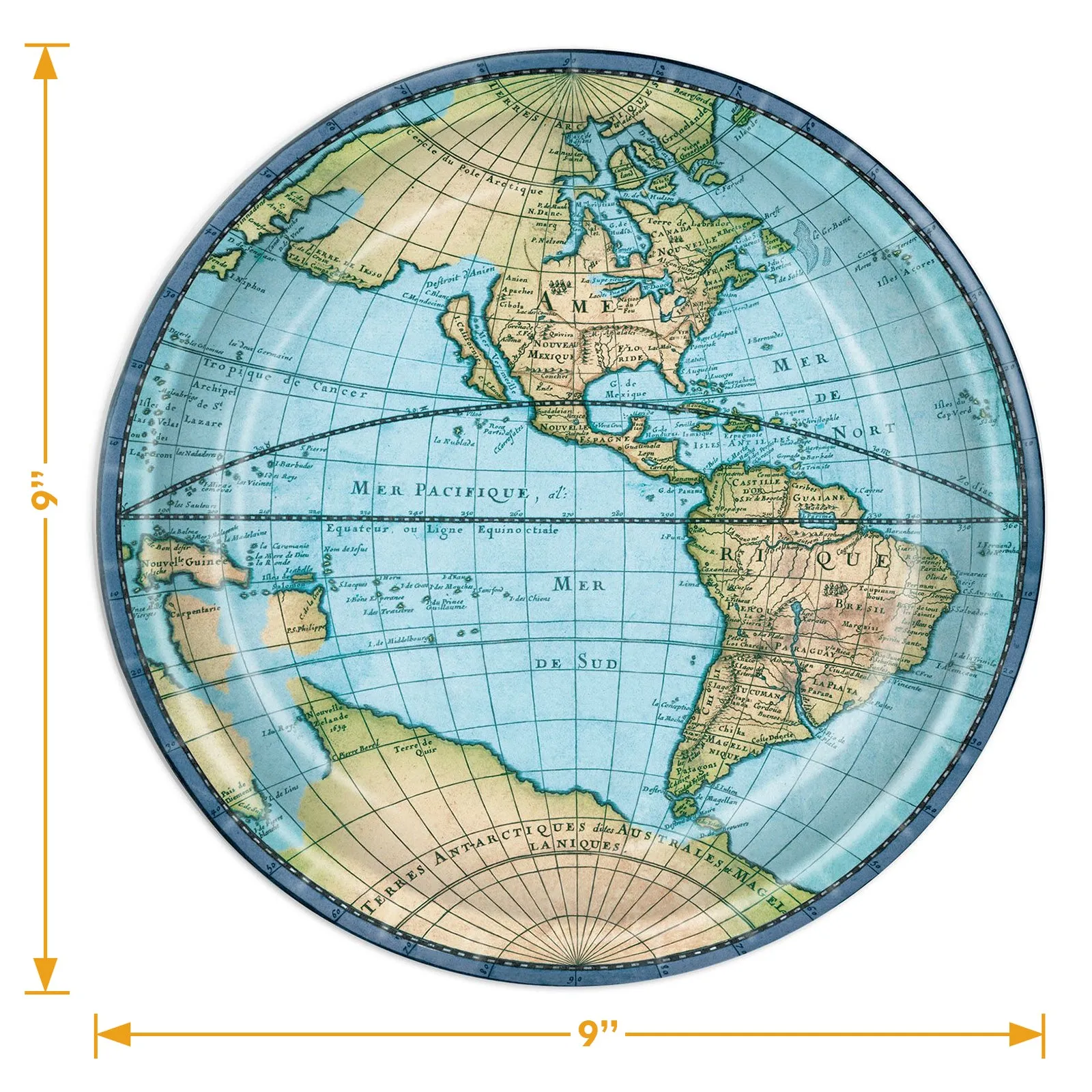 Bon Voyage World Travel Paper Dinner Plates and Lunch Napkins (Serves 16)