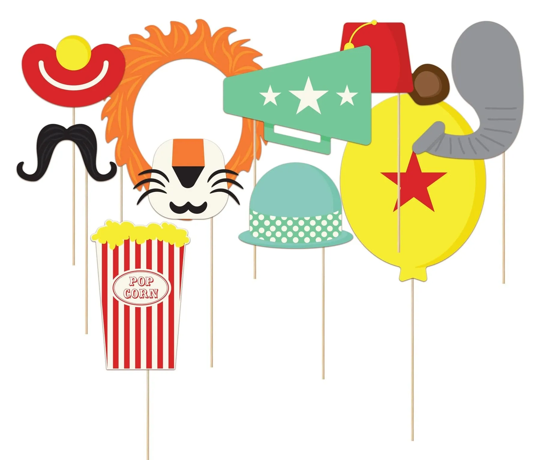 Carnival Party Photo Props x 10