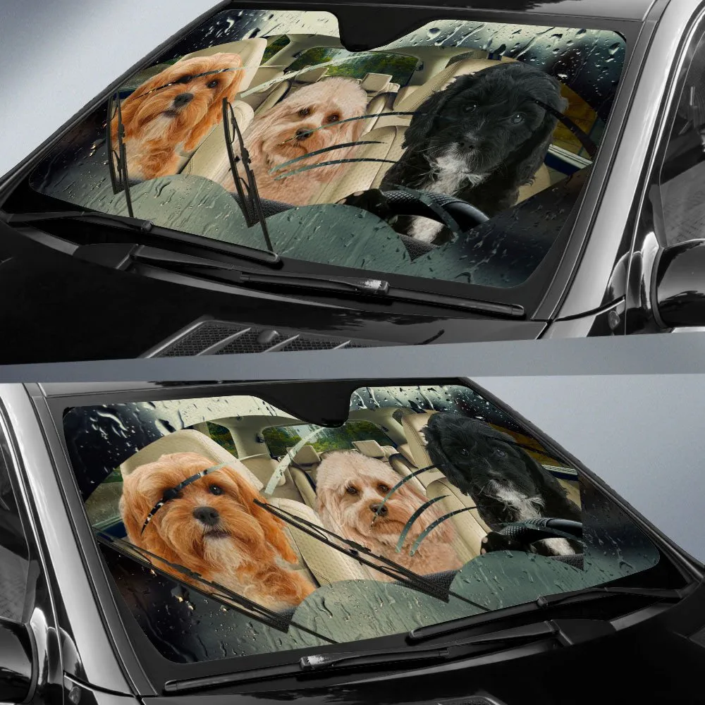 Cavapoo Rainy Driving Car Sun Shade Cover Auto Windshield Coolspod