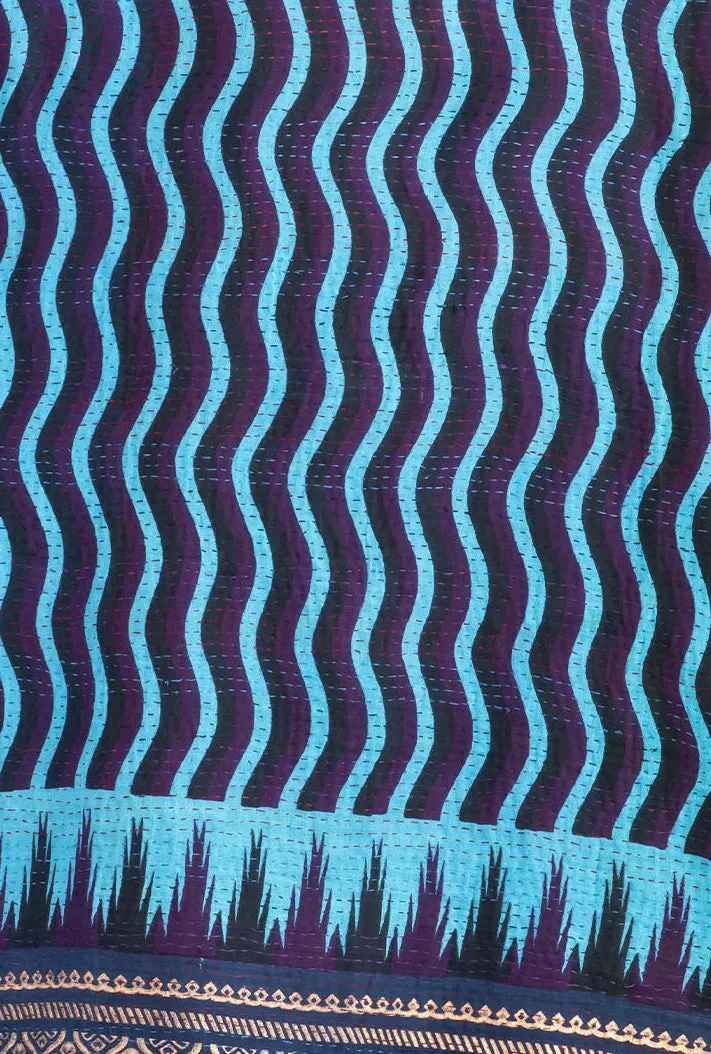 DESERT WAVES KANTHA TENT DRESS - dw2413-blu -