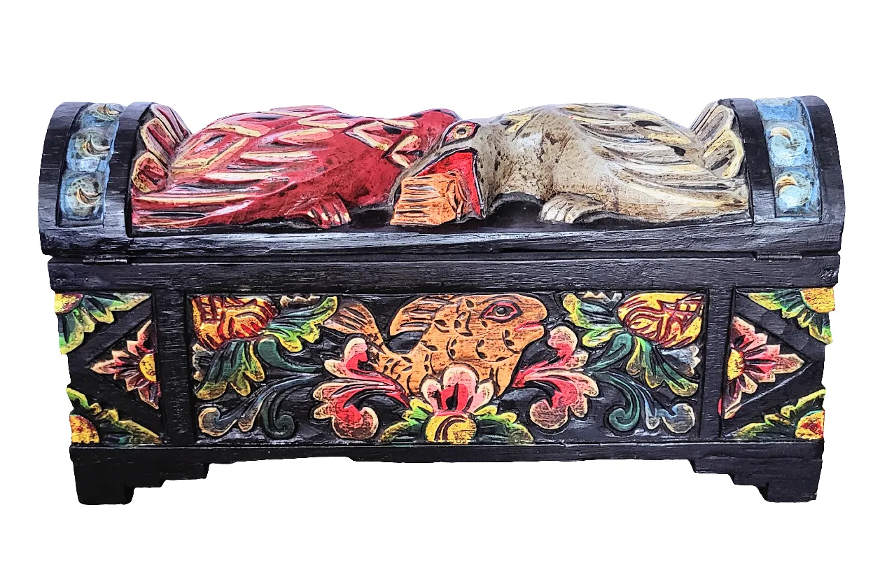 Home Decor. Storage Accessory. Beautiful Decorative Handcrafted and Painted Wooden Box.