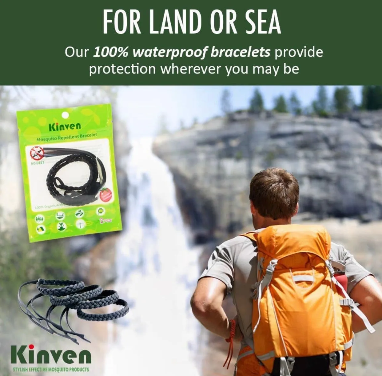 Kinven Mosquito Repellent Leather Bracelet