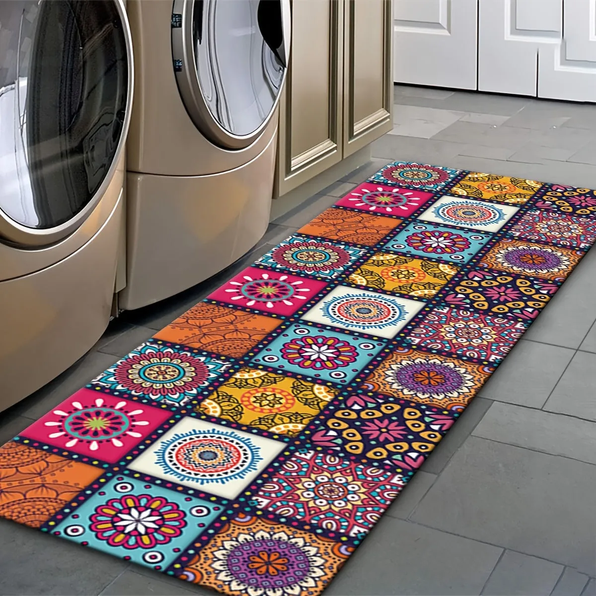Moroccan Ethnic Floor Mat Nonslip Modern Kitchen Essential