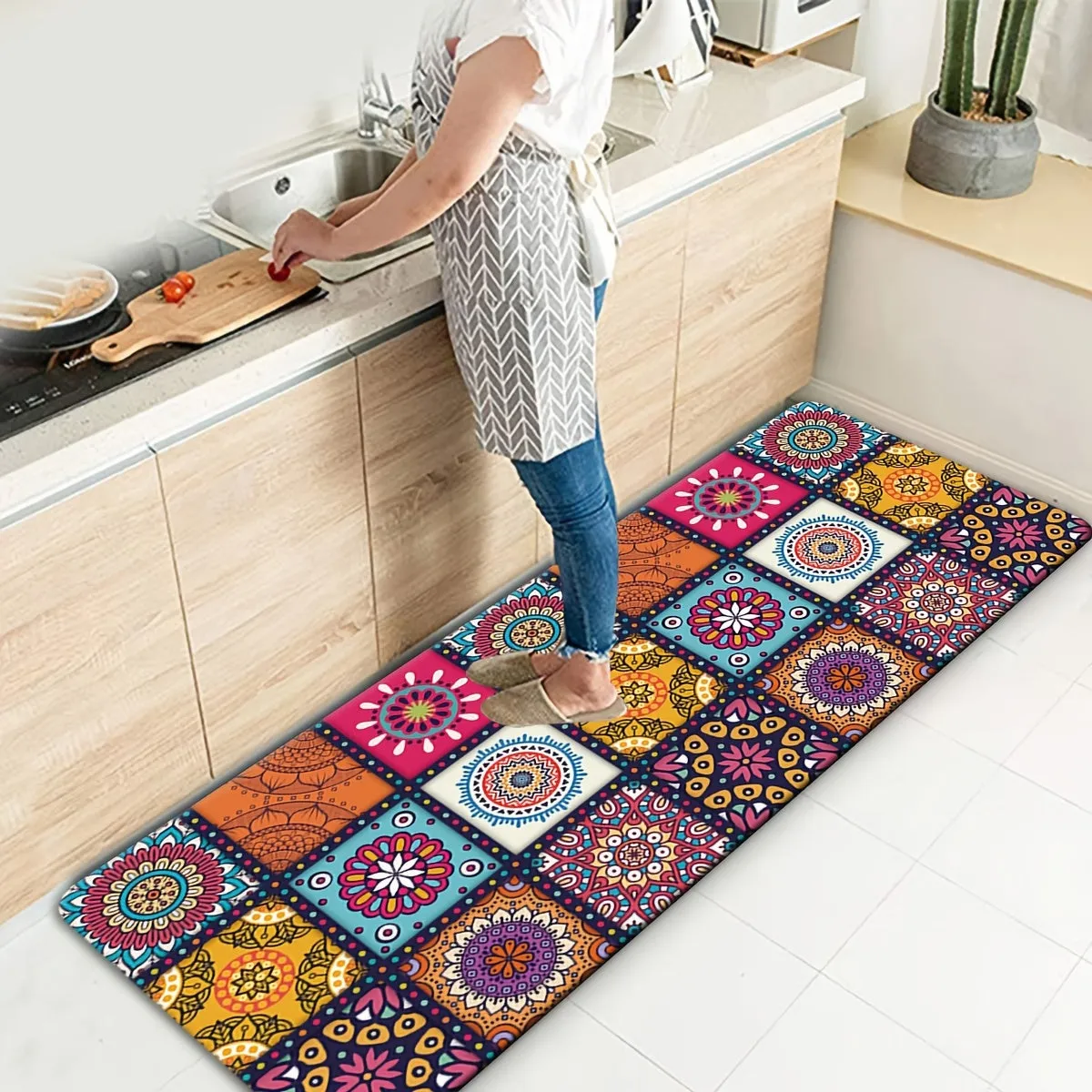 Moroccan Ethnic Floor Mat Nonslip Modern Kitchen Essential