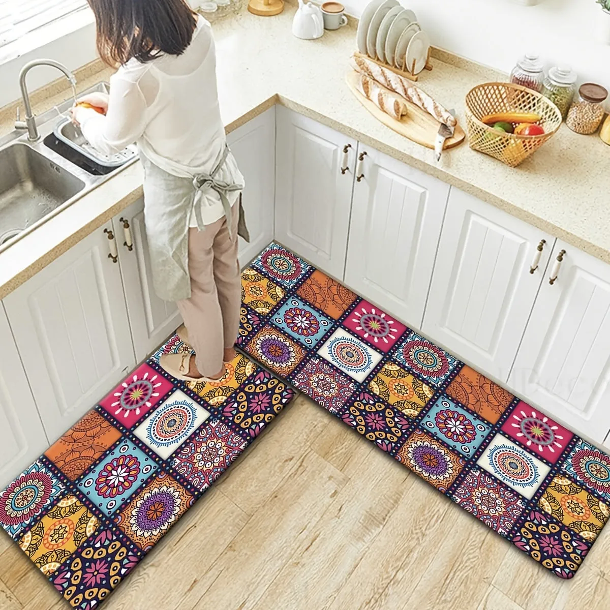 Moroccan Ethnic Floor Mat Nonslip Modern Kitchen Essential