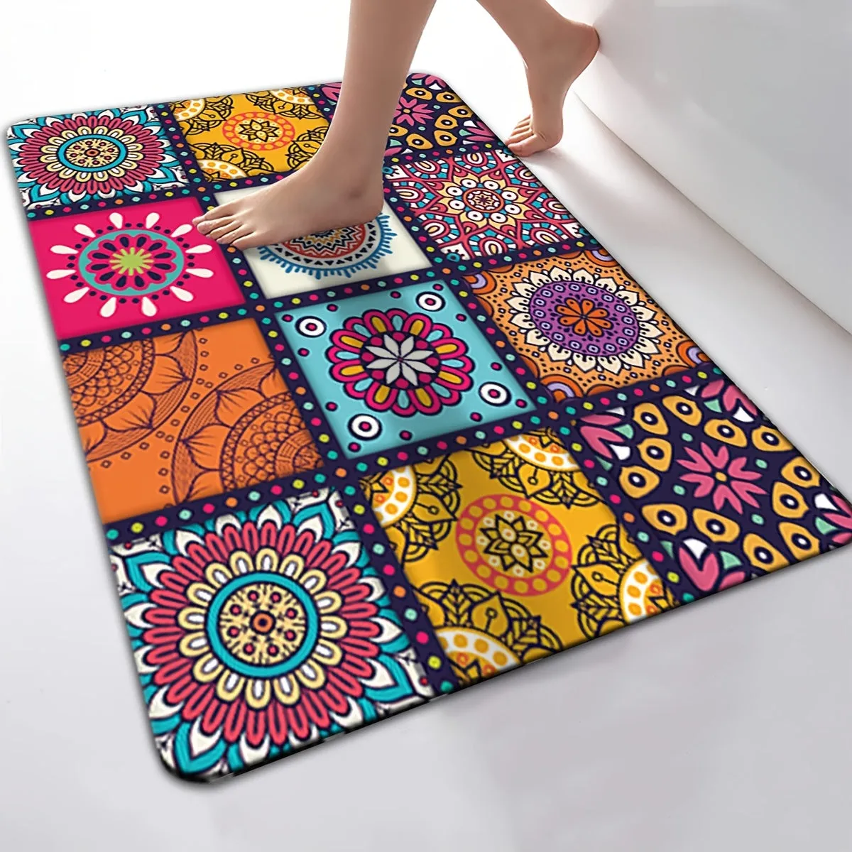 Moroccan Ethnic Floor Mat Nonslip Modern Kitchen Essential