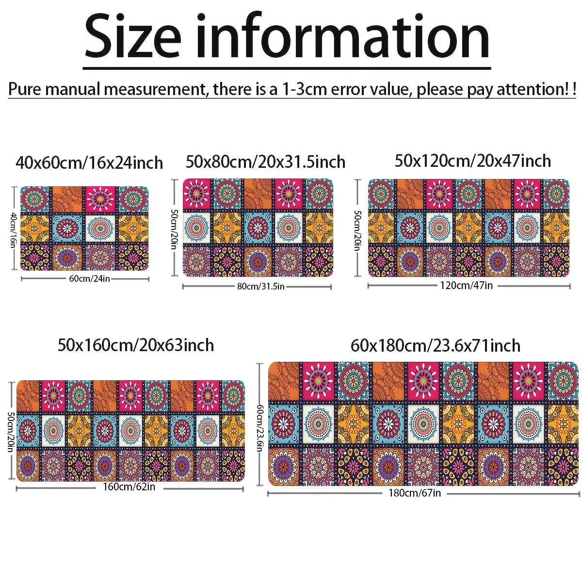 Moroccan Ethnic Floor Mat Nonslip Modern Kitchen Essential