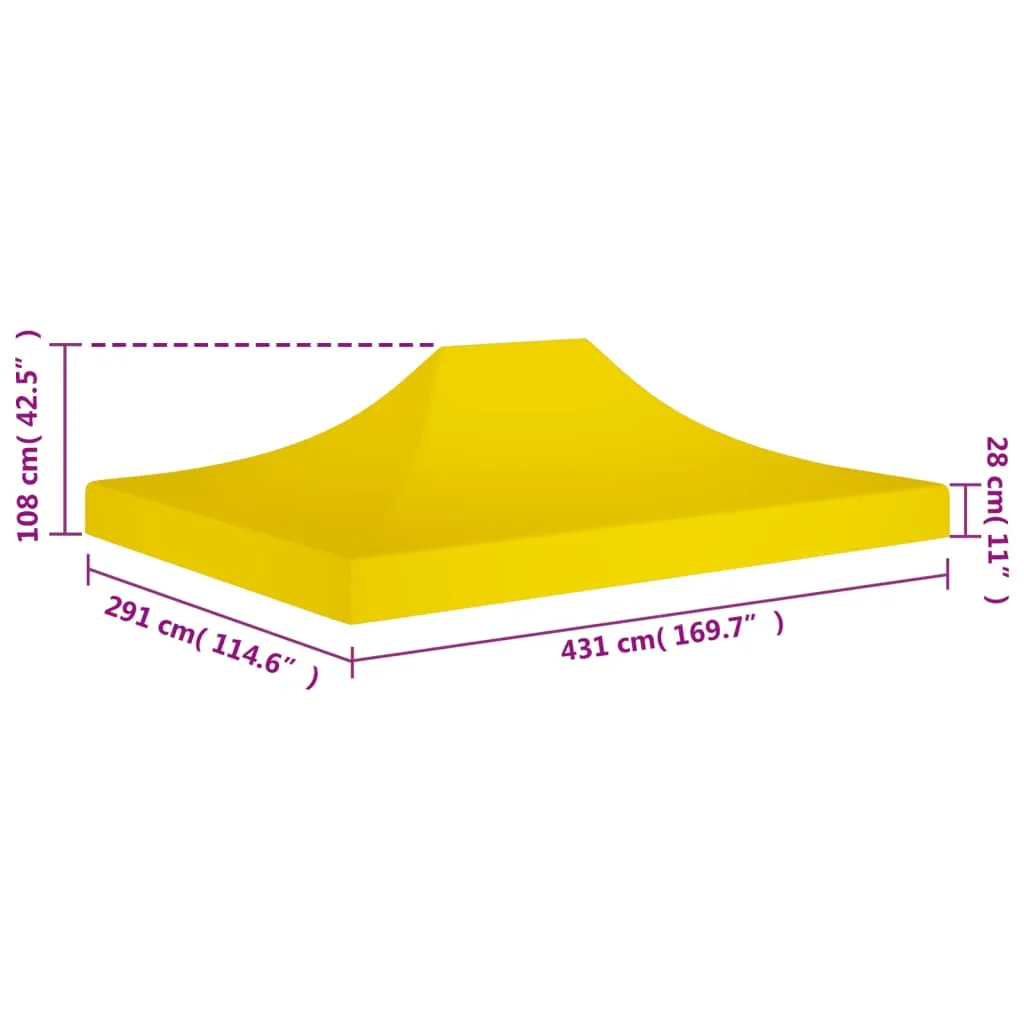 Party Tent Roof 4.5x3 m Yellow 270 g/m²