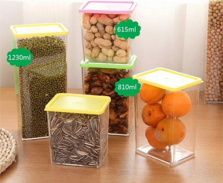 Plastic Food Storage Box Grain Container Kitchen Organizer