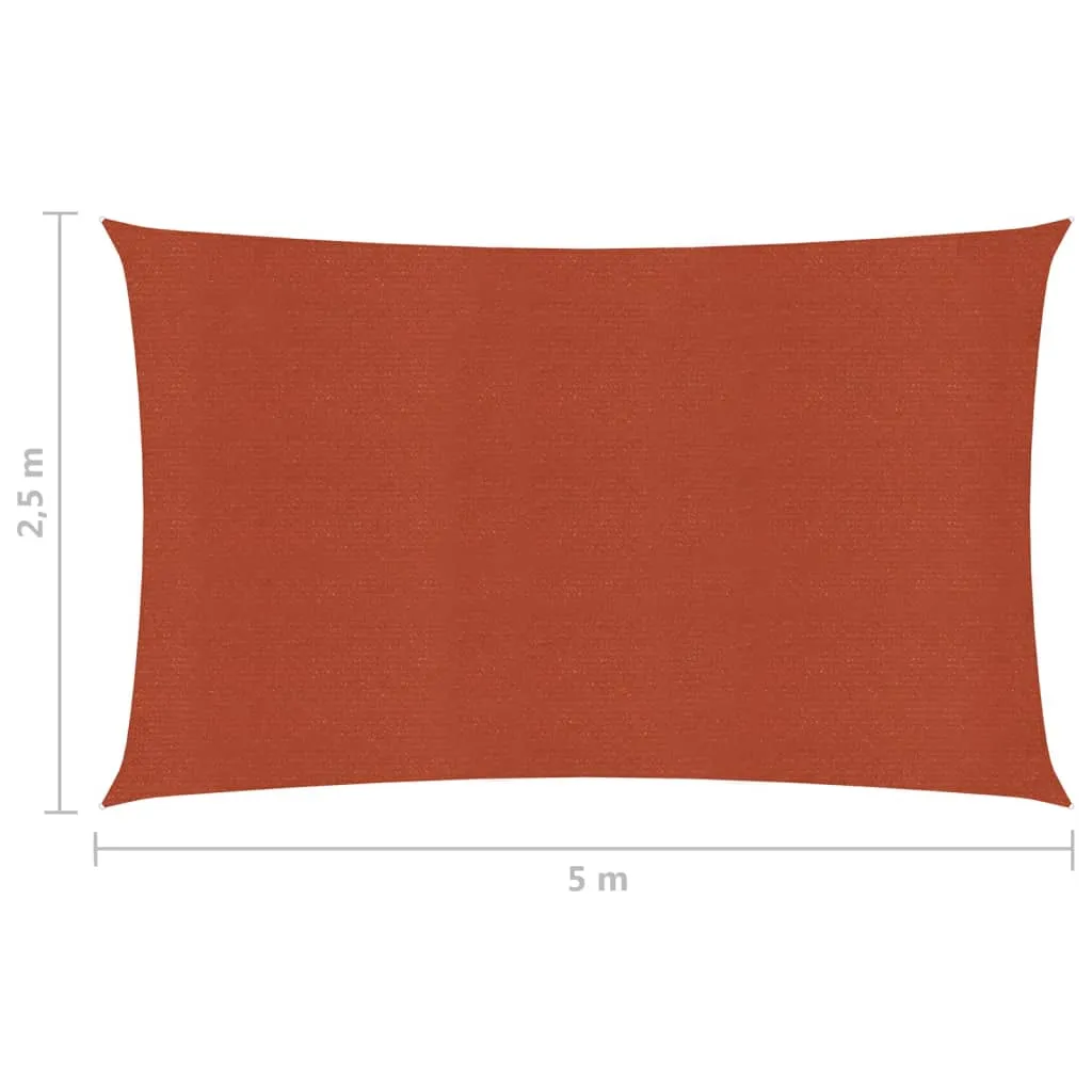 Sunshade Sail 160 g/m² Terracotta 2.5x5 m HDPE