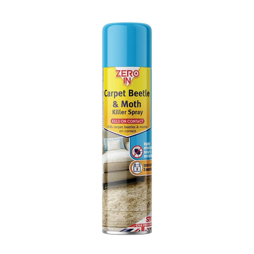 Zero In Carpet Beetle & Moth Killer - 300ml Aerosol